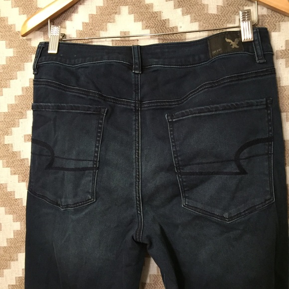 American Eagle High Waist Sateen Dark Wash Jegging - Picture 3 of 6